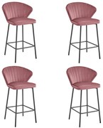 Set 4 Scaune Bar Kors Catifea Roz