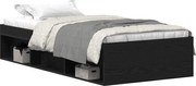 vidaXL Cadru pat fără saltea Stejar negru 90x190 cm Lemn prelucrat