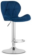 Scaun de bar albastru WEST VELVET
