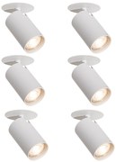 Set de 6 spoturi încastrate moderne albe GU10 50mm - Chels