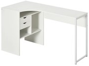 HOMCOM Birou de colț, birou pentru calculator cu 2 sertare și 3 compartimente deschise, 120 x 60 x 74 cm, alb | Aosom Romania
