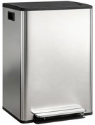 HOMCOM Coș de gunoi dublu cu pedală, 2 găleți de 30L și capac amortizat, gri | Aosom Romania