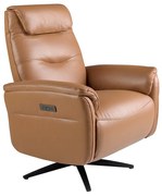 Fotoliu design LUX cu functia relax Cowhide brown leather