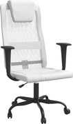 vidaXL Scaun birou reglabil în înălțime, alb, piele artificială/plasă