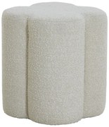 Taburet crem cu tapițerie din stofă bouclé Nalani – Light & Living