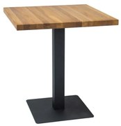 Masa de bucaterie Puro 80 x 80 cm - blat furnir, stejar / negru