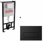 Set rezervor incastrat Alcaplast, cu clapeta de actioanre negru mat Cersanit Opti B1