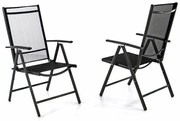 Set de două scaune reglabile de grădină - negru