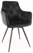 Scaun de bucătărie Garrus Velvet, negru