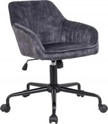 Scaun de birou elegant Turin, catifea gri inchis