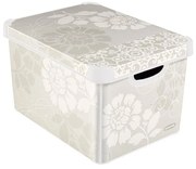 Cutie de depozitare gri cu capac Curver Romance, 22 l