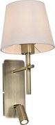 Zuma Line W4106-2AB+WH-LED Lampă de perete LUNA 1xE27/40W/230V + LED/2,5W alamă/alb