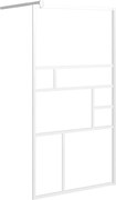 vidaXL Perete pentru cabină de duș walk-in, alb, 100x195cm, sticlă ESG