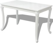 vidaXL Masă de bucătărie lucioasă, 116 x 66 x 76 cm, alb