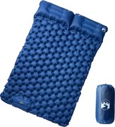 vidaXL Saltea de camping cu perne cu autoumflare 2 persoane, bleumarin