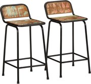 vidaXL Scaune de bar 2 buc 46x35,5x80 cm lemn masiv recuperat