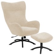 Set fotoliu și taburet Actona Talgarth, alb - crem