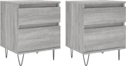 vidaXL Noptiere, 2 buc., gri sonoma, 40x35x50 cm, lemn compozit