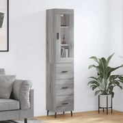 vidaXL Dulap înalt, gri sonoma, 34,5x34x180 cm, lemn prelucrat