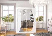 Dulap cu usi glisante si oglinda 150x200 cm, Modesto, ADRK Furniture (Culoare: Trufă)
