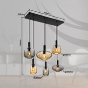 Lustră suspendată pe cablu VALLETTA 6xE27/60W/230V - Globo 15719-6