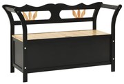 vidaXL Bancă, negru, 107x45x75,5 cm, lemn masiv de brad