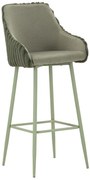 Mauro Ferretti Scaun De Bar Alaska -A- Verde Set 2 Bucăți Cm 52X46X111 (Înălțime Șezut Cm 78) | Aosom Romania
