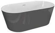 Cada de baie ovala freestanding Spatio Zoe, acril, antracit, 160 x 80 cm