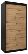Dulap de haine 100 cm Toki (negru mat + stejar artisan). 1064795