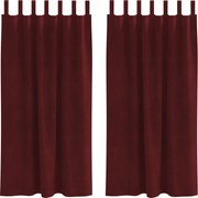 vidaXL Perdele opace 2 pcs Roșu Vin 140 x 175 cm Catifea
