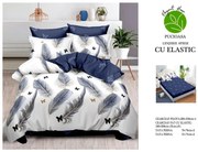 Lenjerie Pat Dublu, Bumbac Finet, 6 Piese, CU ELASTIC - Pene Fluturi