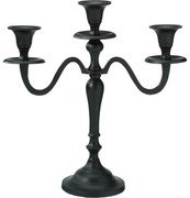Sfeșnic metalic cu 3 brațe 29x10x30 cm, culoarenegru, decor 1