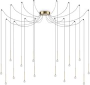 Ideal Lux - Lustră LED LUCCIOLA cu cablu, 16xLED/16W/230V, CRI 90, model spider, alamă