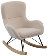 Fotoliu de copii bej balansoar cu tapițerie din țesătură bouclé Rocky – Vipack