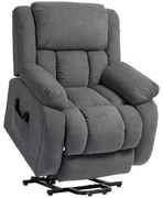 HOMCOM Fotoliu de Ridicare și Înclinare cu 2 Buzunare și Telecomandă, Gri | Aosom Romania