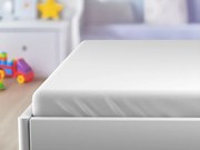 Cearsaf Jersey pentru patut copii cu elastic alb 60x120 cm
