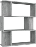 vidaXL Bibliotecă/Separator, sonoma gri, 80x24x96cm, lemn prelucrat