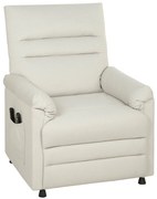 HOMCOM Fotoliu relax electric masaj și încălzire, fotoliu inclinabil, suport pentru picioare, motor silențios, 82x99x106cm, crem | Aosom Romania