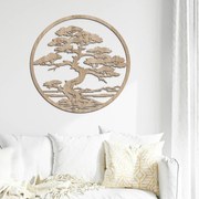 DUBLEZ | Arborele vieții din lemn - Bonsai în cerc