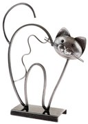 Pisică metalică în picioare, pe soclu, 31,5 cm