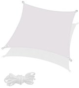 Prelata soare / vela umbrire impermeabila 5 x 5 m, protectie UV, umbrire 90%, 160 gsm, gri deschis