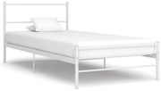 vidaXL Cadru de pat, alb, 90 x 200 cm, metal