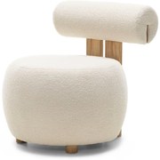 Fotoliu design crem HANNA, stejar