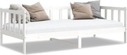 vidaXL Pat de zi, 90x200 cm, alb, lemn masiv de pin