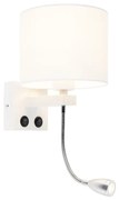 Lampa de perete moderna alba cu abajur alb - Brescia
