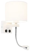 Lampa de perete moderna alba cu abajur alb - Brescia