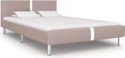 vidaXL Cadru de pat, cappuccino, 140 x 200 cm, piele ecologică