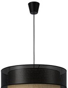 Lustră suspendată pe cablu BORHO, 1xE27/60W/230V, Ø 40 cm, negru/iută