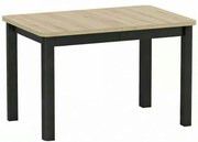 Masă extensibilă OSKAR, stejar artizanal/negru, PAL laminat/MDF, 120–2