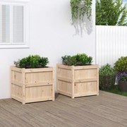 vidaXL Jardiniere de grădină, 2 buc., lemn masiv de pin
